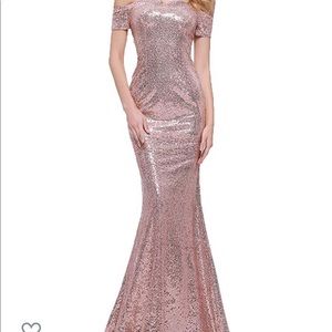 Off The Shoulder Sequins Dress Women Mermaid Gown